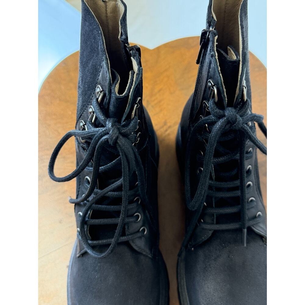 NIB Casta Xenon Black Suede Leather Lace Up Moto Boot EU 37 # 0365 - Picture 4 of 10